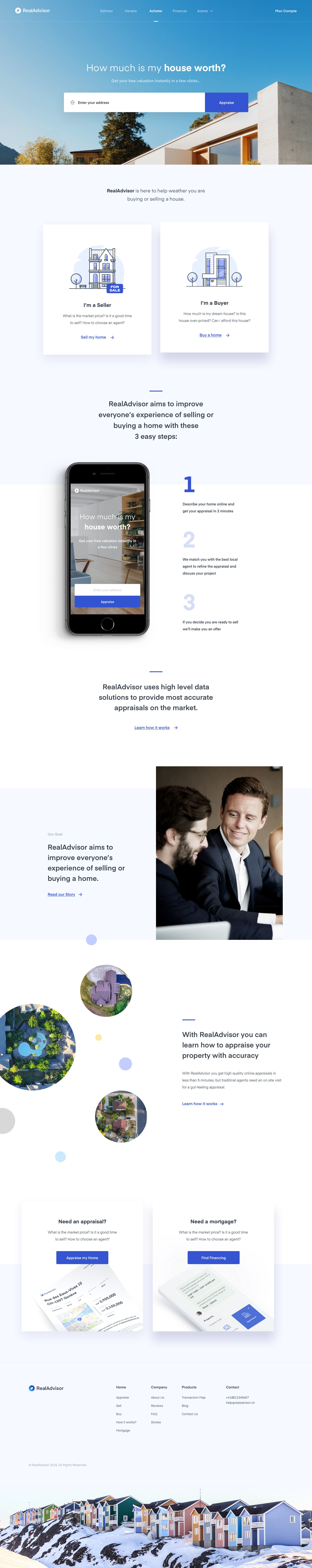 Real Advisor property search UX design - listings layout and filters